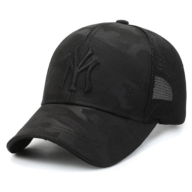 Men’s Camouflage Embroidered Baseball Cap Breathable Mesh Casual Summer Hat