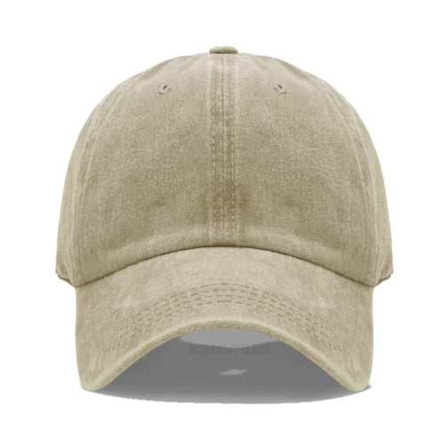 Custom Text Logo Embroidery Vintage Washed Cotton Baseball Cap Fashion Women Men Hat Sport Visors Snapback Cap Sun Hat