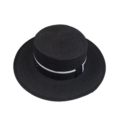 Women's Spring and Summer British Houndstooth Top Hats Seaside Sun Protection Beach Sun Hats Vacation Casual Top Hats