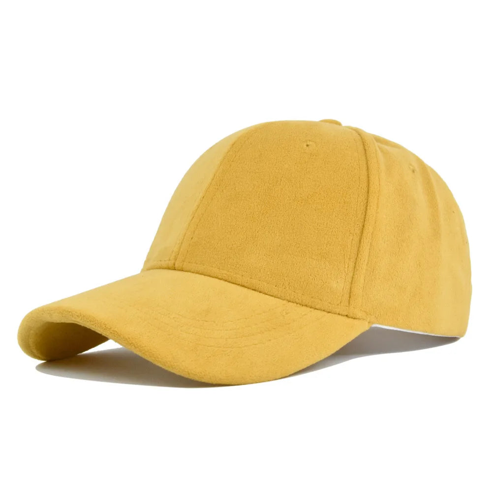 Fashion Unisex Suede Baseball Caps for Women Men Solid Color Casual Autumn Outdoor Sun Caps Winter Warm Adjustable Snapback Hats