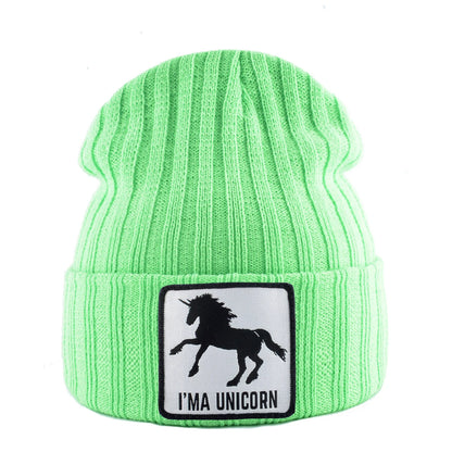 Knitted Skullies Beanie With Animals Patch Men Women Outdoor Casual Sport Hats Autumn Winter Solid Color Hip Hop Beanies