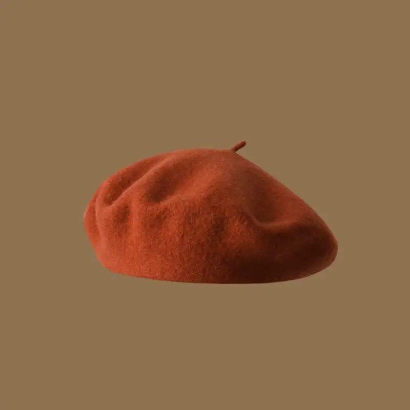 Wool Beret Hat Women French Beret Vintage Painter Cap Girl Solid Female Beret Femme Retro Casual Beanie Mushroom Hat Bonnet