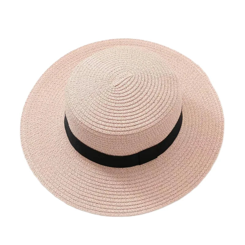 Korean Summer Men's and Women's Top Hats Straw Hats Sunshade Sunscreen Hats Beach Vacation Travel Hat
