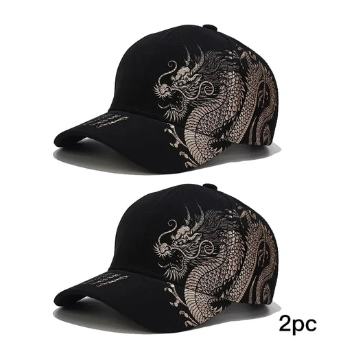 Unisex Chinese Dragon Embroidered Baseball Cap Hip Hop Street Skate Hat