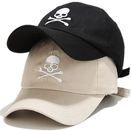 New Unisex Cotton Cap SKULL Embroidery Fashion Baseball Cap Men Women Adjustable Casual Outdoor Streetwear Sports Hat
