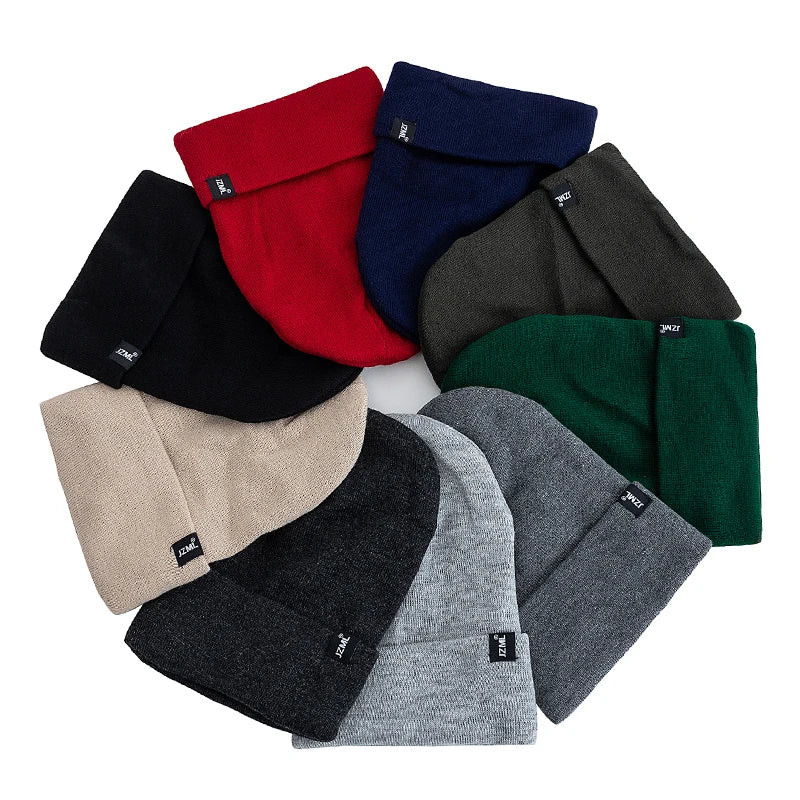 New Style JZML Letter Plush Satin Lined Anti-Static Beanie Hat Autumn&Winter Hats For Men And Women Outdoor Knitted Hats