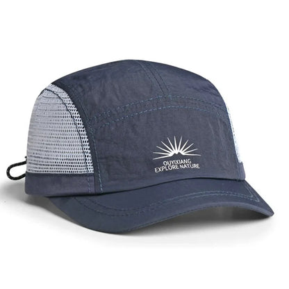 Vintage-Inspired Men'S Short-Brim Baseball Cap - Lightweight Breathable Quick-Dry Polyester Street Style Casual Outdoor Hat