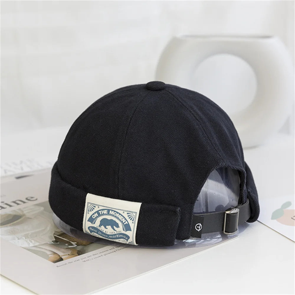 Unisex Corduroy Brimless Cap – Solid Color Retro Docker Beanie, Adjustable Streetwear Hat