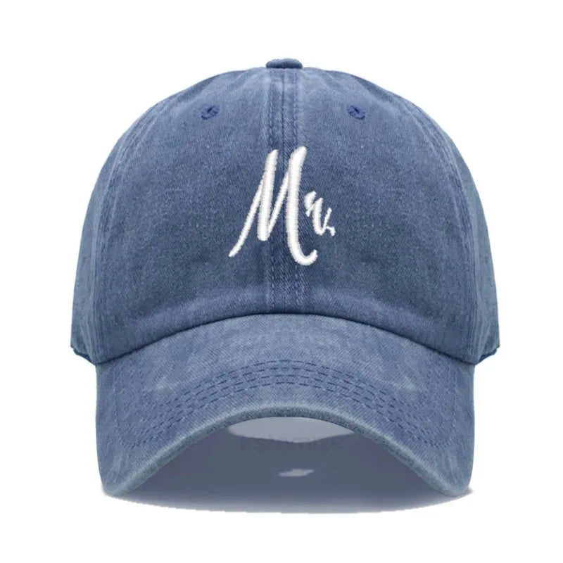 Matching Mr. & Mrs. Baseball Cap Men's Women's Cotton Embroidery Sport Golf Caps Bridal Gift Newlywed Honeymoon Wedding Gift
