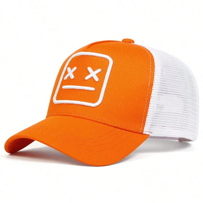 Unisex XX Crying Face Embroidery Baseball Net Caps Hip Hop Cap Spring Summer Outdoor Adjustable Casual Hats Sunscreen Hat