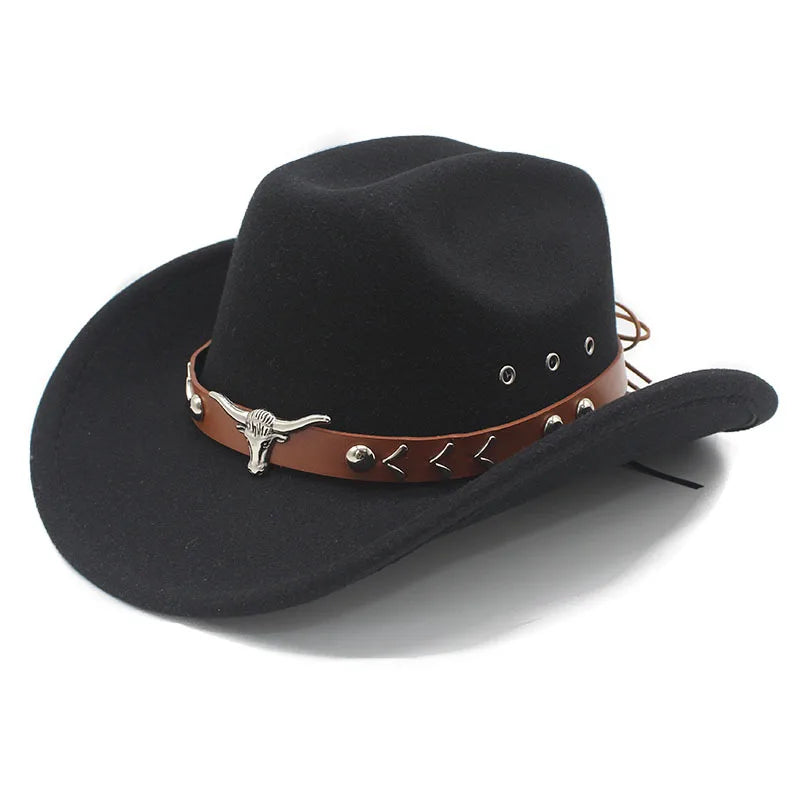 Vintage Cross-border Western Cowboy Hat Big-edge Gentleman Cowgirl Jazz Hats Holidays Party Cosplay Cap Sombrero Hombre