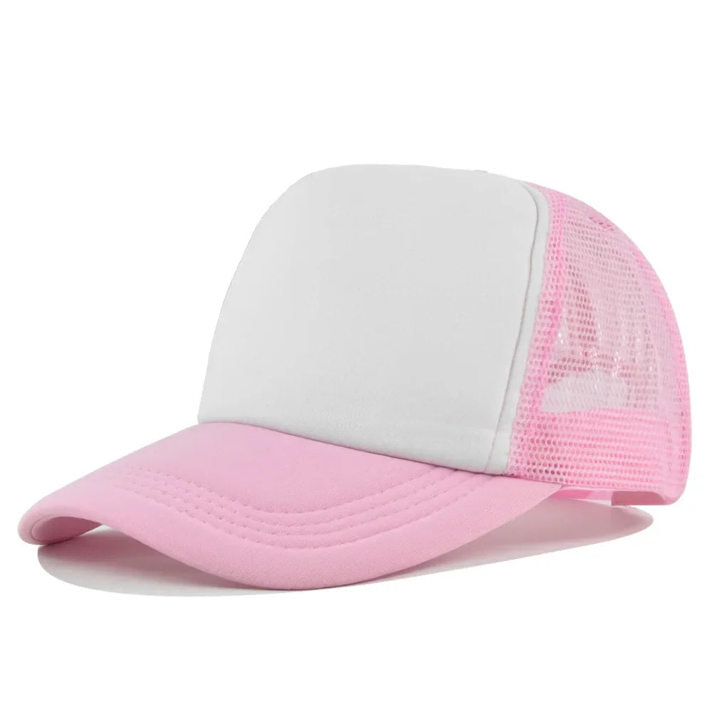Solid Color Unisex Cheaper 5 Panel Trucker Hat For Adult Summer Net Baseball Cap Men Women Blank Mesh tentacle Sun Hat Visor