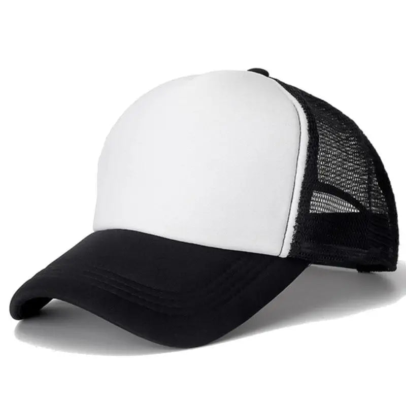 COKK Mesh Baseball Cap Adjustable Snapback Hats For Women Men Unisex Hip Hop Trucker Cap Dad Hat Sponge Soft Breathable Black