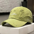 Unisex Asher Embroidery Hole Iron Ring Baseball Caps Spring and Autumn Outdoor Adjustable Casual Hats Hip Hop Hat Sunscreen Hat
