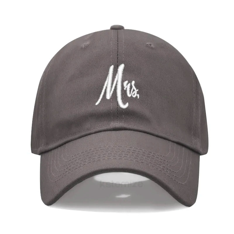 Matching Mr. & Mrs. Baseball Cap Men's Women's Cotton Embroidery Sport Golf Caps Bridal Gift Newlywed Honeymoon Wedding Gift