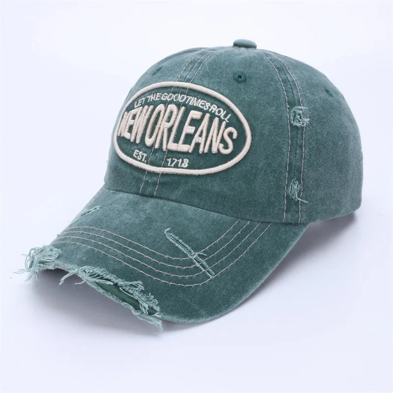 Unisex Vintage Washed Cotton Baseball Cap 2025 Embroidered Letter Snapback Hat for Men And Women Streetwear Outdoor Sports