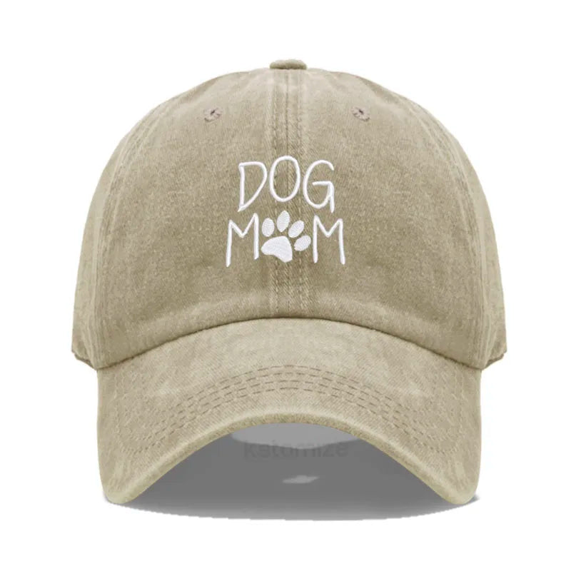 Dog Mom Embroidered Baseball Cap for Women Men Fashion Adjustable Soft Cotton Dad Hat Unisex Classic Golf Caps