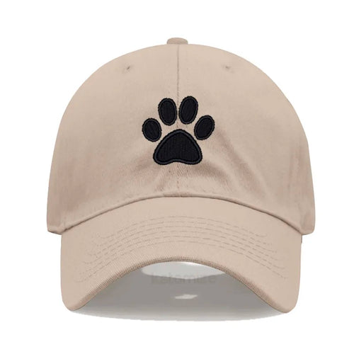 Dog Paw Embroidered Baseball Cap for Women Men Fashion Adjustable Washed Cotton Dad Hat Unisex Classic Golf Caps