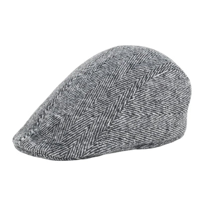Fall Winter Men Beret Pu Plaid Peaked Forward Cap for The Middle Elderly Men Dad Grandpa Thick Ear Protection Military Hat Beret