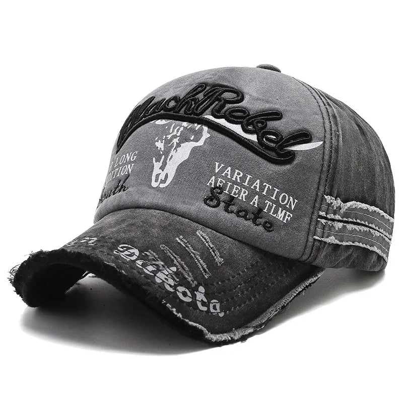 Evrfelan Denim Baseball Cap Hip Hop Letter Snapback Casual Outdoor Hat