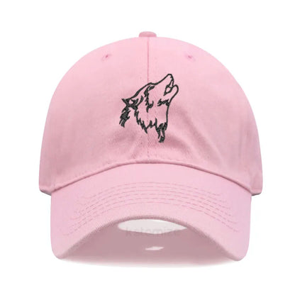 Women's Baseball Cap Men's Washed Cotton Wolf Howl Embroidery Embroidery Dad Hat Sport Golf Caps For Man Sun Hats Dropshipping