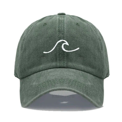 Men's Baseball Cap Women's Washed Cotton Waves Embroidery Embroidery Dad Hat Sport Golf Caps For Man Sun Hats Dropshipping