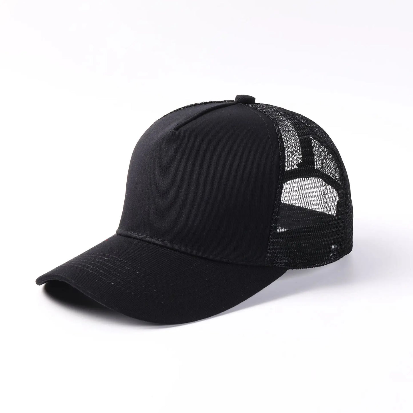 5 Pane Mesh  Baseball Cap Adult Hip Hop Curved Snapback Hats Summer Sunshade Sun Hat Simple Trucker Cap Advertising