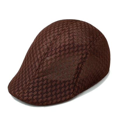 Sun Hat Summer Breathable Beret Cap Cap Mesh Hollow Solid Color Beret Hat Sun Protection Men's Women's Net Dad Hat Forward Cap
