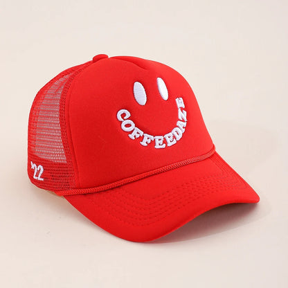 Fashionable Embroidered Baseball Hat Five Star Color blocked Mesh Breathable Summer Duck Tongue Hat Versatile Sunshade Truck Hat