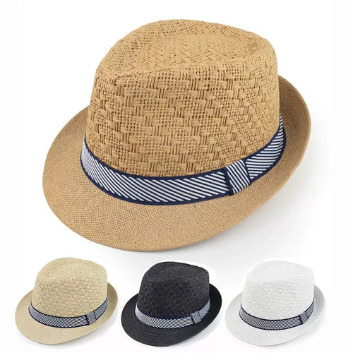 Summer Straw Hat Men's Outdoor Sun Hat Breathable Beach Hats British Performance Jazz Hat Gentleman's Top Hats