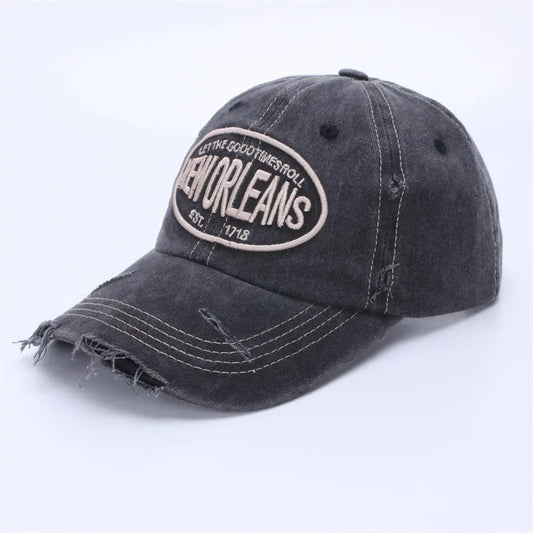 Unisex Vintage Washed Cotton Baseball Cap 2025 Embroidered Letter Snapback Hat for Men And Women Streetwear Outdoor Sports