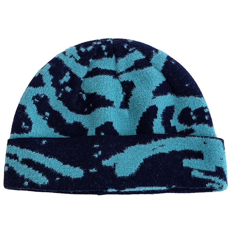 New Unisex Outdoor Skull Cap Fashion Geometric Printing Chic Winter Hats Sailor Style Hats For Men Women Autumn Ski Beanie Cap
