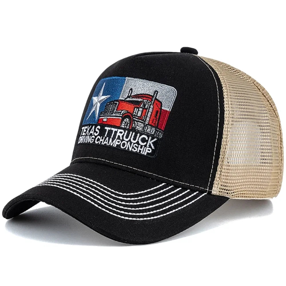 Unisex Baseball Cap Texas Embroidered Trucker Hat Mesh Hat Cap For Men Women Breathable Streetwear Summer Outdoor Trucker Cap