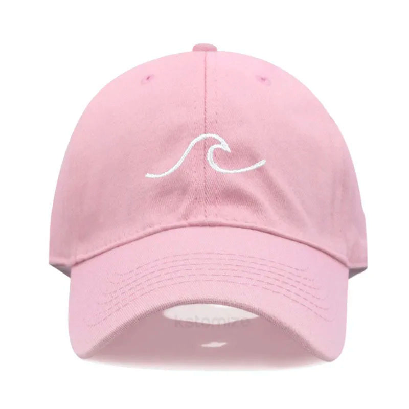 Men's Baseball Cap Women's Washed Cotton Waves Embroidery Embroidery Dad Hat Sport Golf Caps For Man Sun Hats Dropshipping