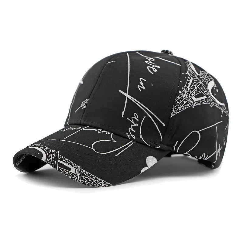 Ethnic Wind Hat for Men and Women Outdoor Sunshade Baseball Hat Fashion Imitation Cowboy Print Hard Top Duck Tongue Hat Trend