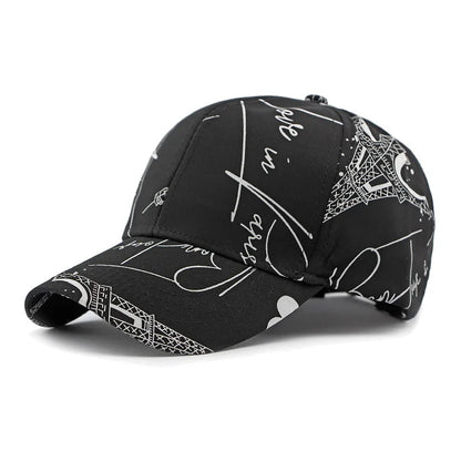 Ethnic Wind Hat for Men and Women Outdoor Sunshade Baseball Hat Fashion Imitation Cowboy Print Hard Top Duck Tongue Hat Trend