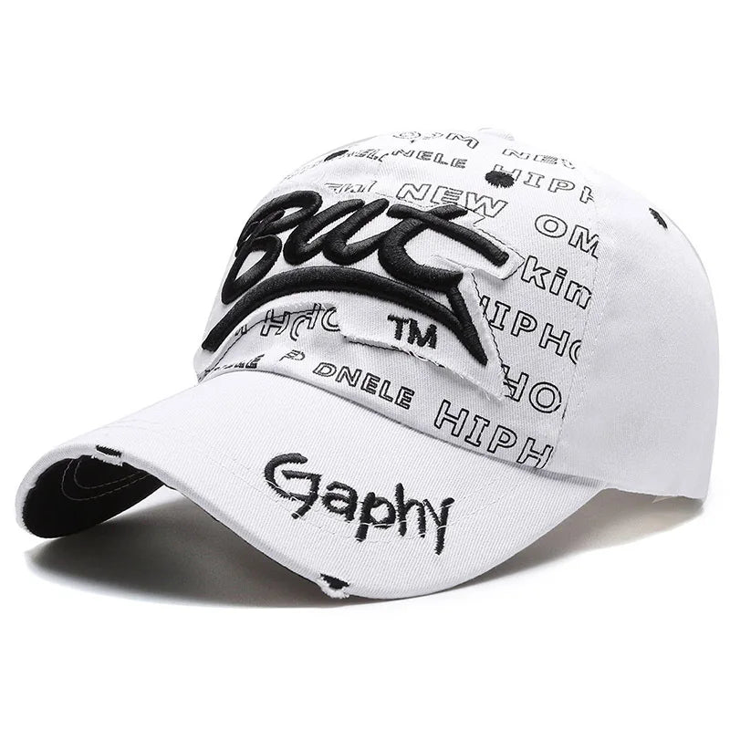 Men’s Korean Hip Hop Embroidered Baseball Cap Summer Sun Protection Casual Street Hat