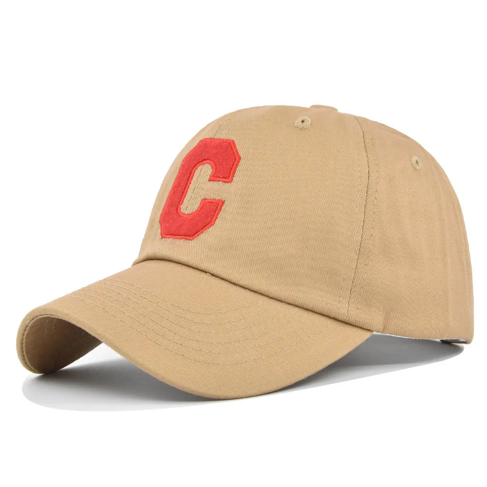 Fashion Baseball Cap Unisex C Letter Summer Sun Hat Women 100% Cotton Visor Hats Men Embroidered Bone Snapback Cap gorras