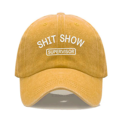 Men's Baseball Cap Women's Sport Golf Caps for Man Washed Cotton SHIT SHOW SUPERVISOR Embroidery Dad Hat Sun Hats Dropshipping