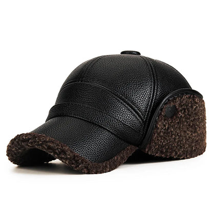 Middle-Aged And Elderly Fur Hats, Men Warm, Old Man Ear Protectors, Lei Feng Hats, And Velvet Baseball Caps