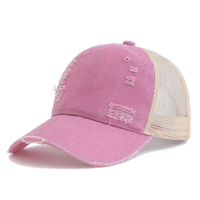 Hot Sale Unisex Trucker Hat Multi Colors Plain Baseball Cap Women Men Washed Cotton Distressed Cap
