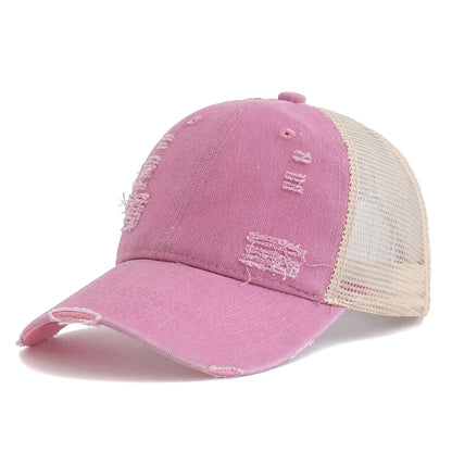 Hot Sale Unisex Trucker Hat Multi Colors Plain Baseball Cap Women Men Washed Cotton Distressed Cap