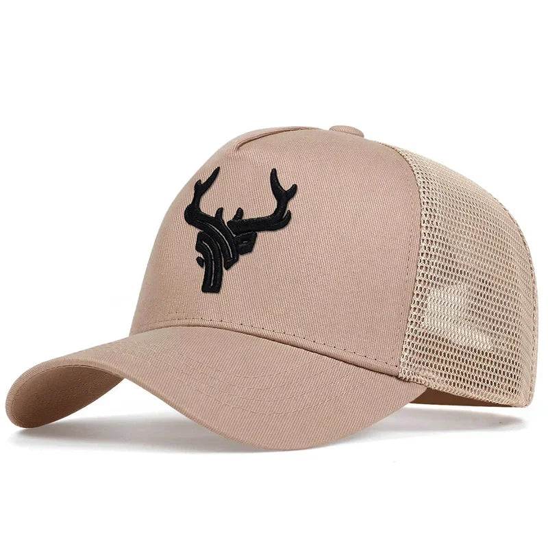 Unisex Animal Antlers Embroidery Baseball Net Caps Spring and Summer Outdoor Adjustable Casual Hats Sunscreen Hat Sports Cap