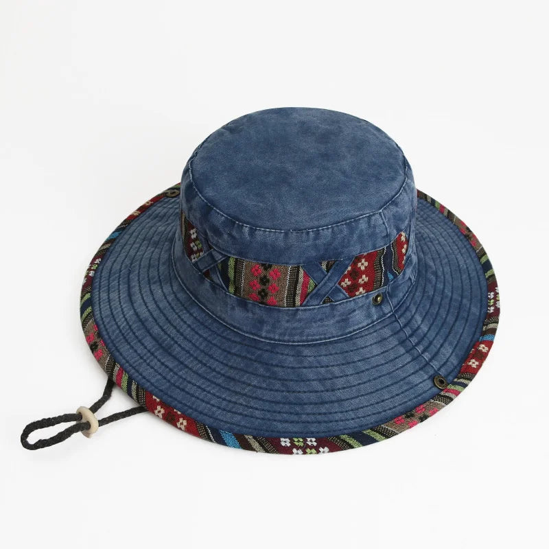 Unisex Summer Bucket Hat – Outdoor Camping Fishing Hiking Sun Cap, Foldable Cowboy Style