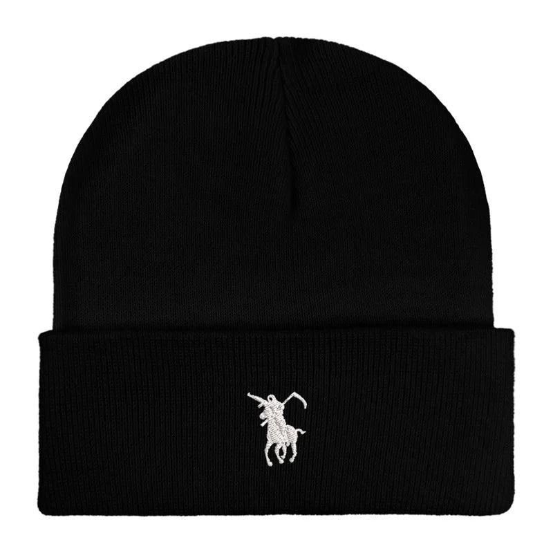 Fashion Embroidery Grim Reaper Japan Beanie Knitted caps Winter thick hats Men Women Unisex Girls boy knit Cap Warmer Bonnet hat