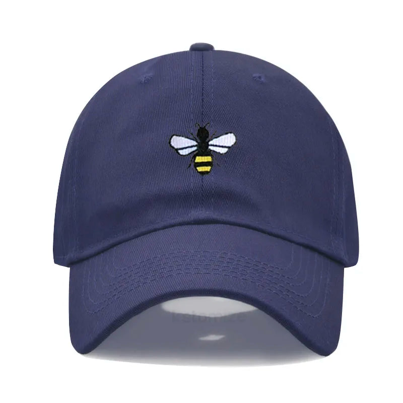 Washed Cotton Honeybee Embroidery Baseball Caps for Men Women Dad Hat Adjustable Snapback Cap Wholesale Dropshipping