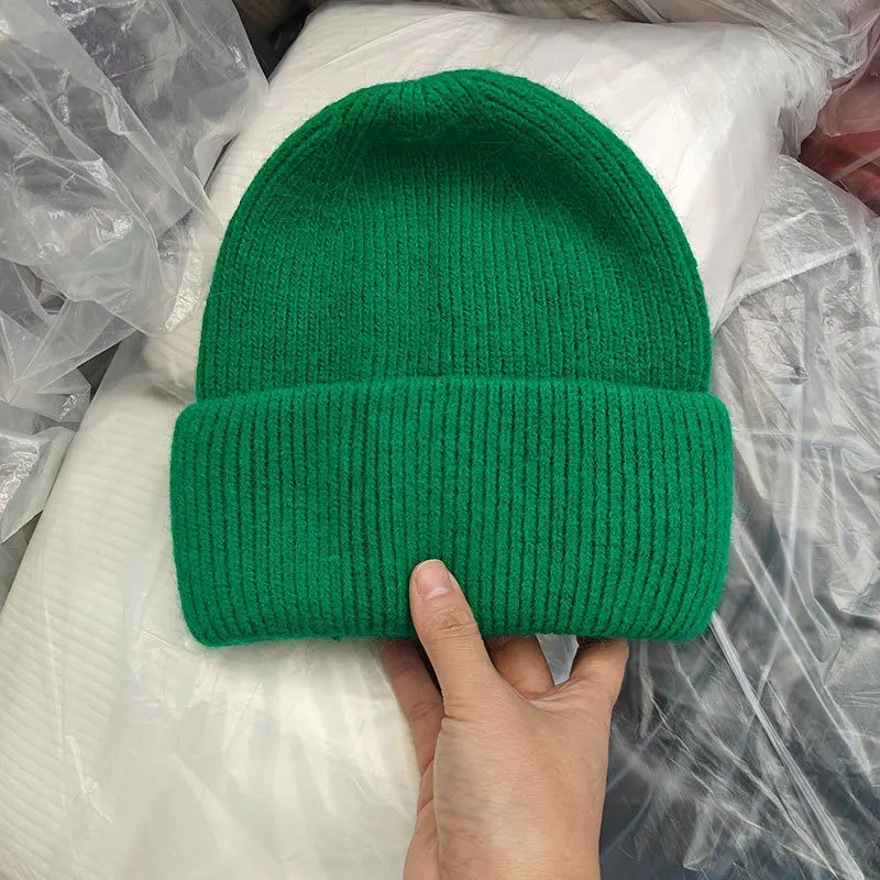 Winter Hats For Women Men Unisex Beanies Luxury Rabbit Fur Thermal Hat Soft Thick Keep Warm Casual Bonnet Baggy Cap New