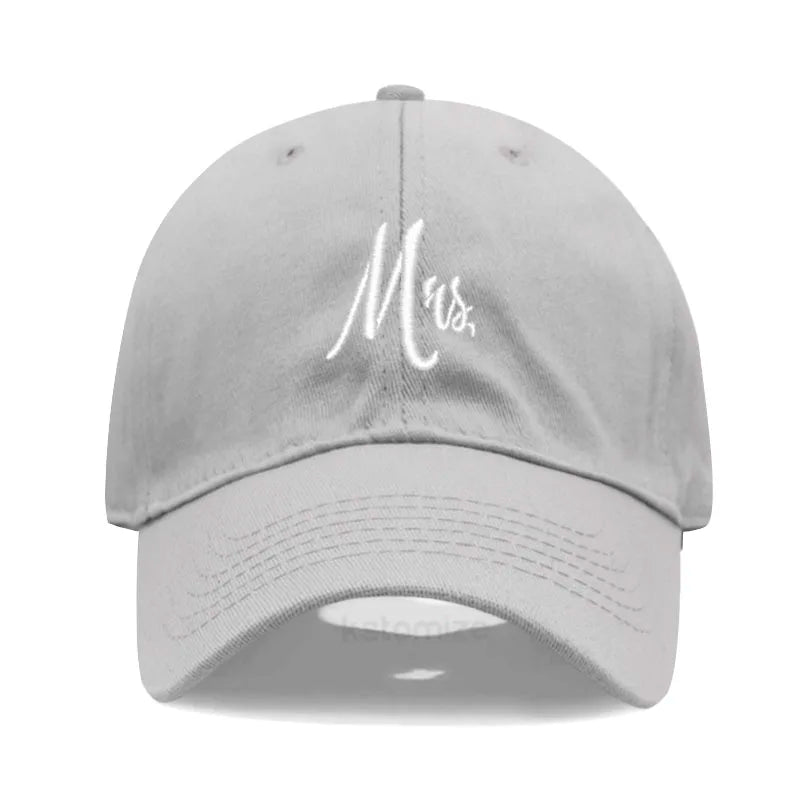 Matching Mr. & Mrs. Baseball Cap Men's Women's Cotton Embroidery Sport Golf Caps Bridal Gift Newlywed Honeymoon Wedding Gift