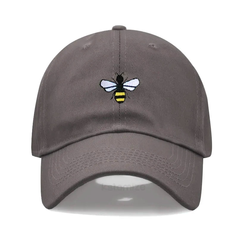 Washed Cotton Honeybee Embroidery Baseball Caps for Men Women Dad Hat Adjustable Snapback Cap Wholesale Dropshipping