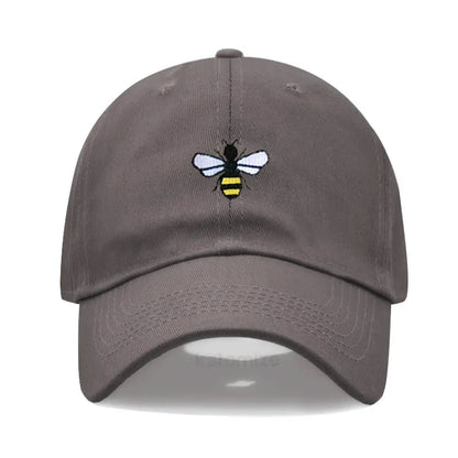 Washed Cotton Honeybee Embroidery Baseball Caps for Men Women Dad Hat Adjustable Snapback Cap Wholesale Dropshipping